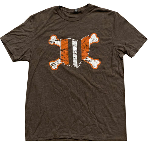 Orange and Brown Ohio Crossbones T-Shirt